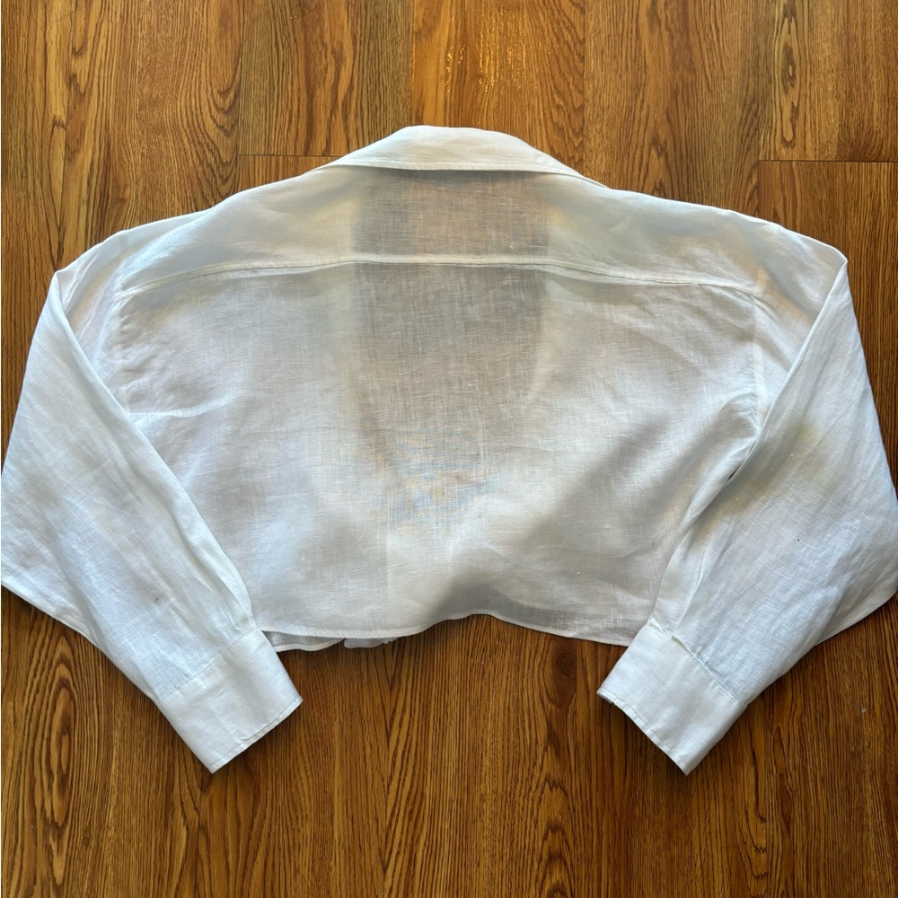 Zara cropped linen shirt - Picture 2 of 9